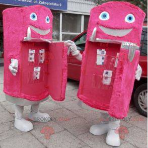 2 mascotes frigoríficos doces e divertidos de rosa -