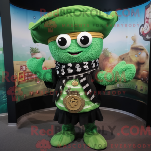 Grön piratmaskotdraktfigur...