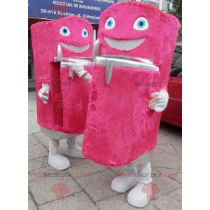 2 mascotes frigoríficos doces e divertidos de rosa -