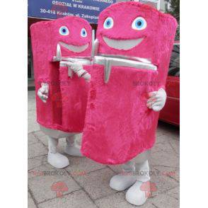 2 maskoti sladké a zábavné růžové dávkovače na lednici -
