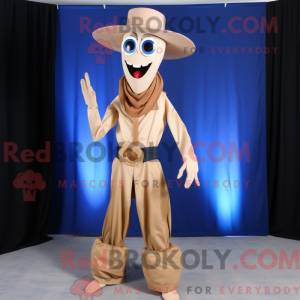 Tan Stilt Walker maskot...