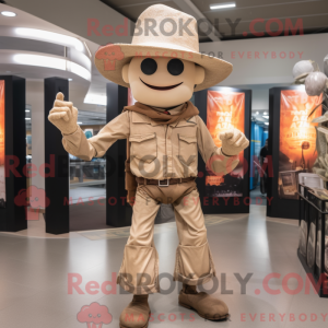 Tan Stilt Walker mascotte...