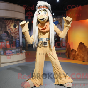 Tan Stilt Walker maskot...