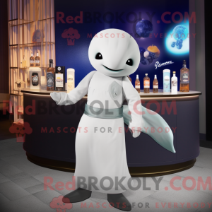 Grå Beluga Whale maskot...