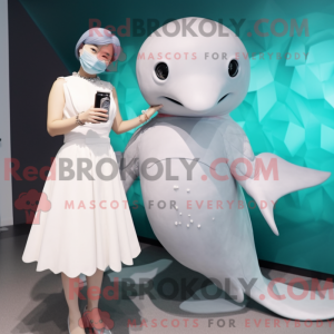 Gray Beluga Whale mascot...