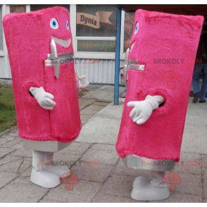2 mascotes frigoríficos doces e divertidos de rosa -