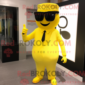 Gul vedhæng maskot kostume...