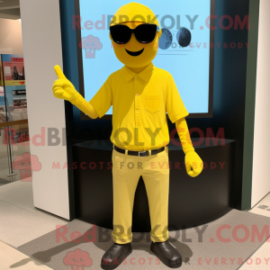 Gul vedhæng maskot kostume...