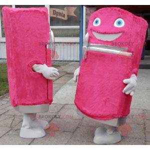 2 mascotes frigoríficos doces e divertidos de rosa -
