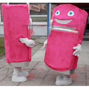 2 mascotes frigoríficos doces e divertidos de rosa -