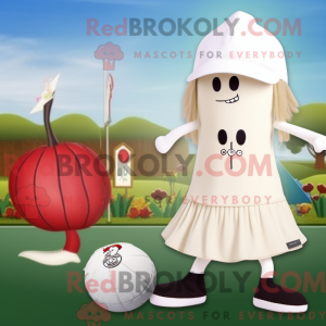 Beige Radise maskot kostume...