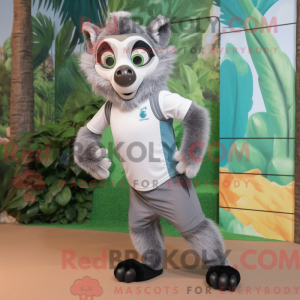 Grå Lemur-maskotdraktfigur...