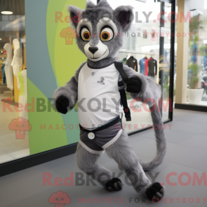 Grå Lemur maskot kostume...