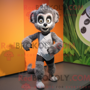 Grå Lemur-maskotdraktfigur...