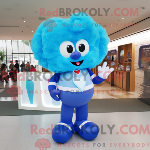 Blauw hart mascotte kostuum...