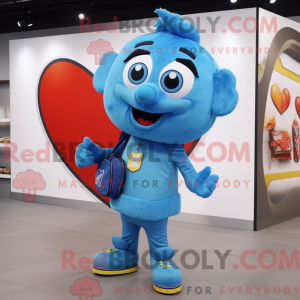 Blue Heart maskotdraktfigur...