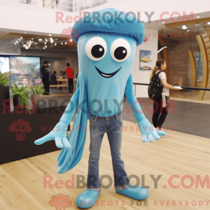 Sky Blue Squid maskot...
