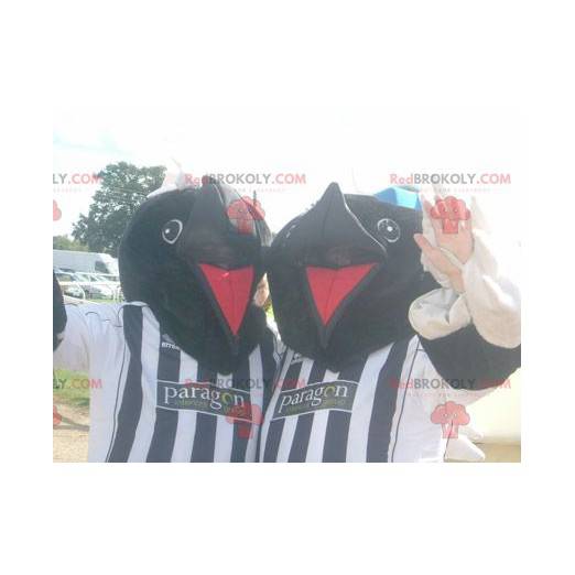 2 Schwarzbären-Maulwurf-Maskottchen in Sportbekleidung -