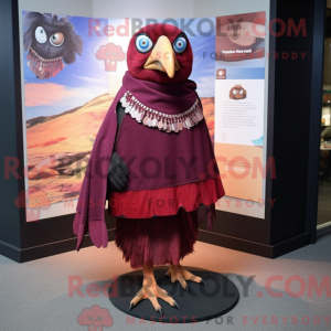 Maroon Crow maskot kostume...