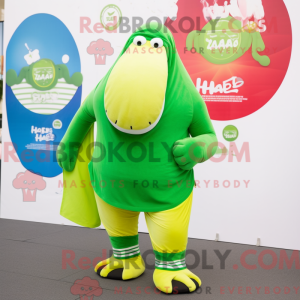Lime Green Walrus mascotte...