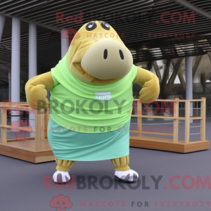 Lime Green Walrus mascot...