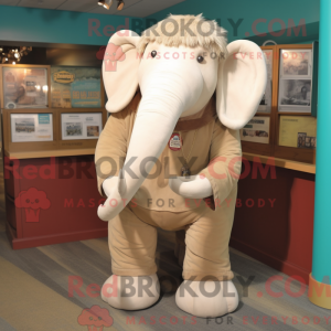 Beige Mammoth maskot...