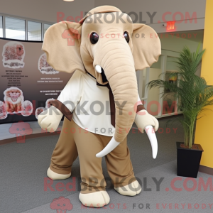 Beige Mammoth mascot...