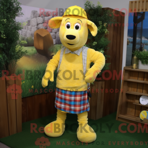 Geel schaap mascottekostuum...