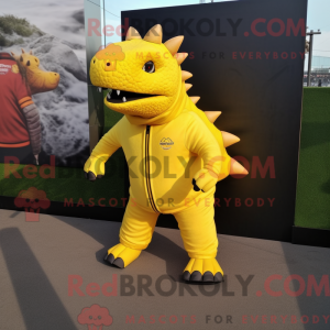 Gul Ankylosaurus maskot...