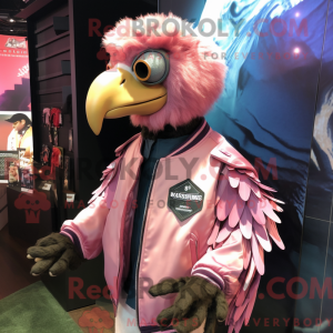Roze gier mascottekostuum...