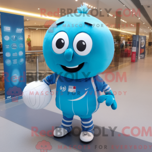 Cyan Rugby Ball mascot...
