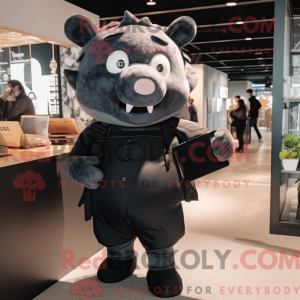 Black Pig-mascottekostuum...