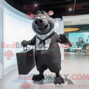 Black Pig mascot costume...