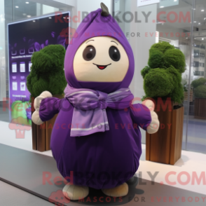 Fantasia de mascote batata roxa com blusa e presilhas de cachecol - Mascotes de batata - REBROKO_224875 - RedBrokoly.com