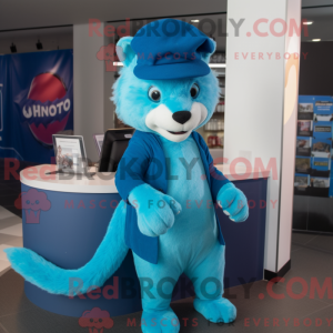 Blauwe Wezel mascotte...