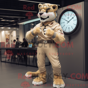 Beige Smilodon mascot...