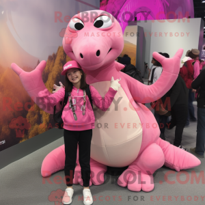 Personaggio mascotte rosa...