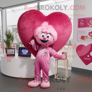 Pink Heart-mascottekostuum...