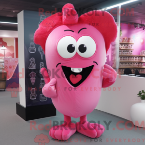 Pink Heart mascot costume...