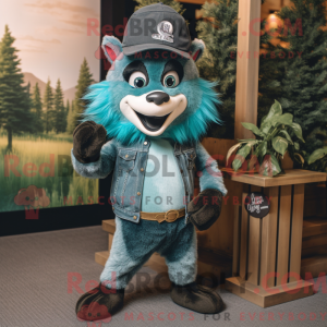 Teal Skunk mascottekostuum...