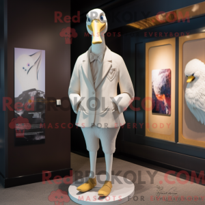 Beige Swan-maskotdraktfigur...