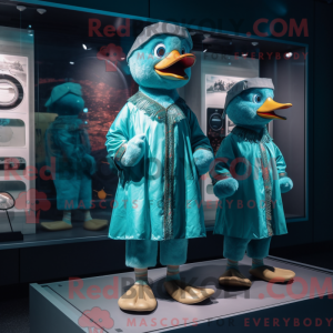 Teal Muscovy Duck mascot...