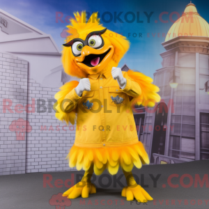 Gul Harpy maskot kostume...