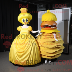 Gul hamburger maskot...