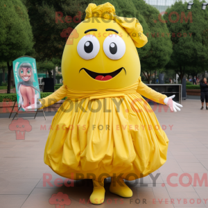 Gul hamburger maskot...