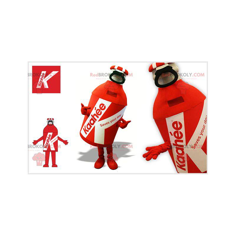 Kæmpe rød og hvid flaske maskot - Redbrokoly.com