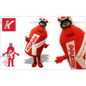 Mascota de botella gigante roja y blanca - Redbrokoly.com