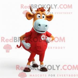 Rød Guernsey Cow maskot...