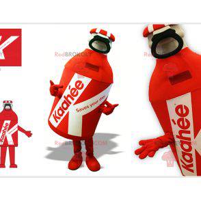 Giant red and white bottle mascot - Redbrokoly.com