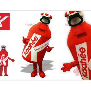 Kæmpe rød og hvid flaske maskot - Redbrokoly.com